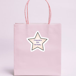 Süße Retro-Pastell-Stern-Kindergeburtstag Stern-Aufkleber
