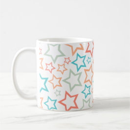 Süße Retro-Pastell-Sterne Nahtloses Muster Kaffeetasse