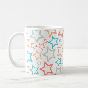 Süße Retro-Pastell-Sterne Nahtloses Muster  Kaffeetasse