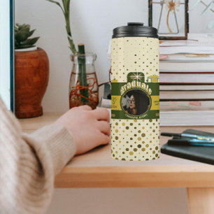 Süße Retro-Polka-Punkte Vintage-Kamera-Foto-Absolv Thermosbecher
