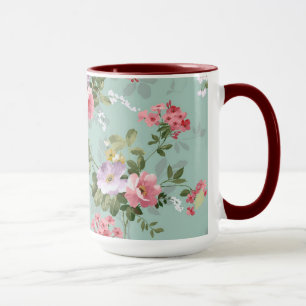 Süße Retro-Rosen-Wallpaper schöne florale Vintage Tasse