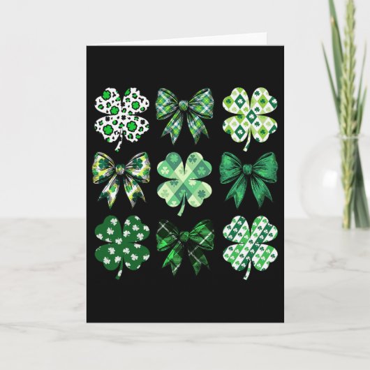 Süße Retro St. Patrick's Day Glücksgrüner Kleeblat Karte (Vorderseite)