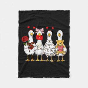 Süße Retro-Valentinstag-Alberne-Gänse-Enten-Liebes Fleecedecke