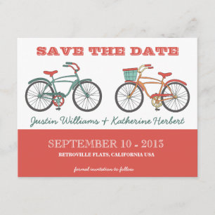 Süße Retro-Vintage-Fahrräder - Termin vormerken Save The Date