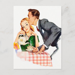 Süße Retro Vintage Küche für jeden Zweck Postkarte