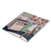 süße retro vintage Küchen dame Fliese (Seite)