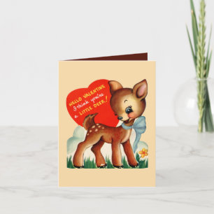 süße retro vintage Valentinstag Hirsch Gefühle hin Feiertagskarte
