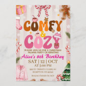 Süße Retro-Weihnachts-Pyjama-Party-Girl Einladung (Vorderseite)