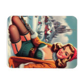 Süße Retro-Winter-Pin-up Magnet (Horizontal)