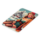 Süße Retro-Winter-Pin-up Magnet (Linke Seite)