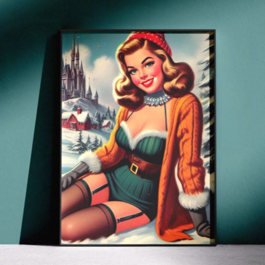 Süße Retro-Winter-Pin-up Poster