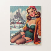 Süße Retro-Winter-Pin-up Puzzle (Vertikal)