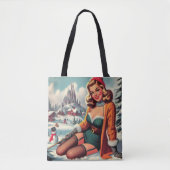 Süße Retro-Winter-Pin-up Tasche (Vorderseite)
