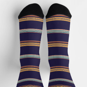 Süße retroblaue Streifen Socken