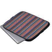 Süße retrofarbene Streifen Laptopschutzhülle (Vorne Knopf)