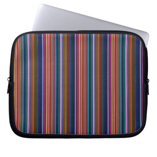 Süße retrofarbene Streifen Laptopschutzhülle (Vorderseite)