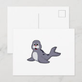 Süße Robbe Postkarte (Vorne/Hinten)