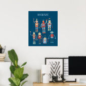 Süße Roboter Personalisiertes Poster (Heimbüro)