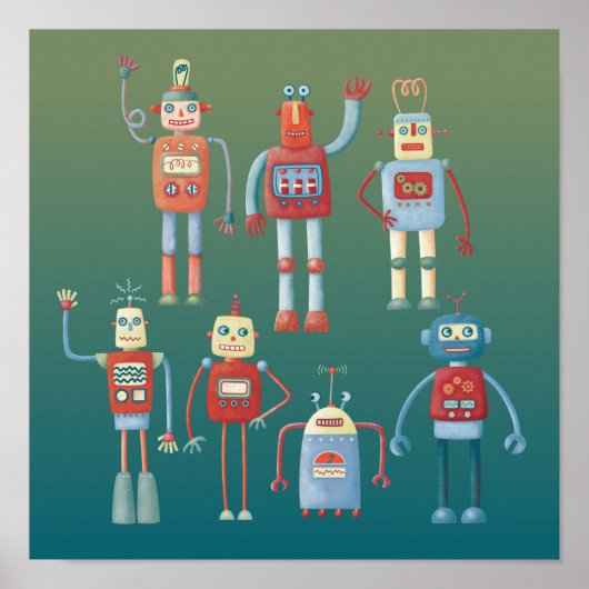 Süße Roboter Poster (Vorne)