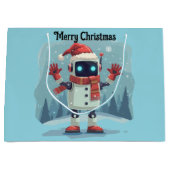 süße Roboter-Weihnachts-Tech-Geschenktasche Große Geschenktüte (Vorderseite)