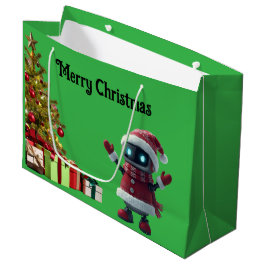 süße Robotermaschinen-Weihnachts-Tech-Geschenktasc Große Geschenktüte