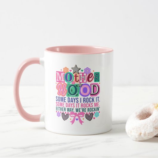 Süße rockende Mutterschaft Wortkunst Tasse (Mit Donut)