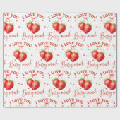Süße Romantik "I Liebe You Berry Much" Geschenkpapier (Flach)