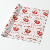 Süße Romantik "I Liebe You Berry Much" Geschenkpapier (Ungerollt)