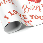 Süße Romantik "I Liebe You Berry Much" Geschenkpapier (Rolleneckpunkt)