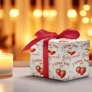 Süße Romantik "I Liebe You Berry Much" Geschenkpapier