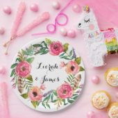 Süße romantische Blume Pappteller (Party)