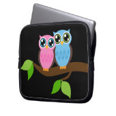 Süße romantische Eulen Laptopschutzhülle (Vorderseite Links)