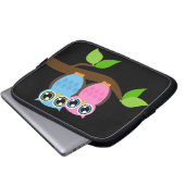 Süße romantische Eulen Laptopschutzhülle (Vorne Knopf)