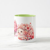 Süße romantische florale Illustration eines Igel-D Tasse (Zentrum)