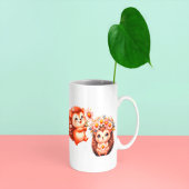 Süße romantische Illustration eines Igel-Duos mit  Tasse