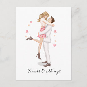 Süße romantische Paar-Liebespostkarte Postkarte