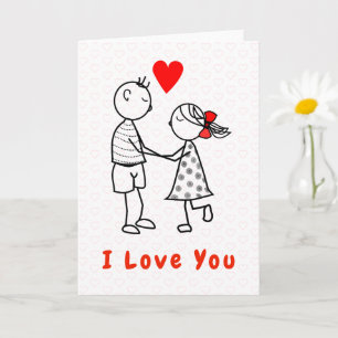 Süße romantische Paarkarte Ich liebe dich Karte