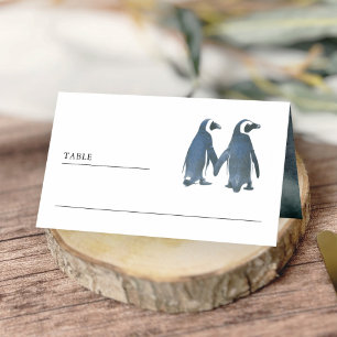 Süße romantische Pinguin-Hochzeit Platzkarte