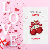 Süße romantische Retro-Kirsche Valentinstagskarte Feiertagskarte