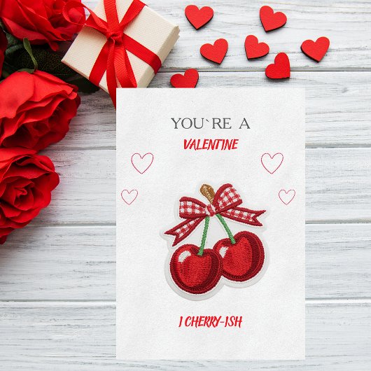 Süße romantische Retro-Kirsche Valentinstagskarte Feiertagskarte