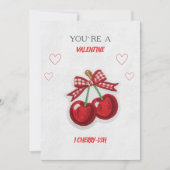 Süße romantische Retro-Kirsche Valentinstagskarte Feiertagskarte (Vorderseite)