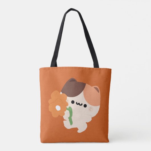 Süße romantische Schildpattkatze Tasche (Rückseite)