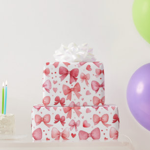 Süße romantische Valentinstag-Rosa- und Rot-Schlei Geschenkpapier
