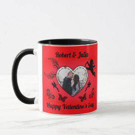Süße Romanze Cupid Foto Rotes Herz Valentinstag Tasse