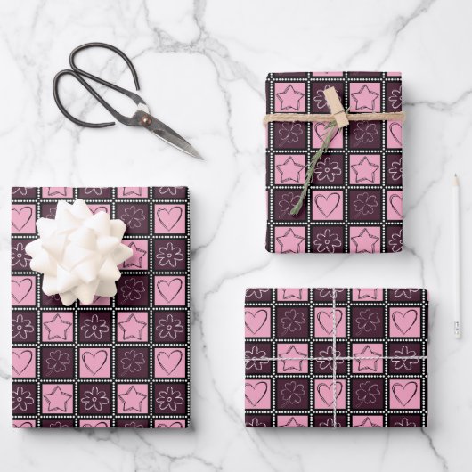Süße Romanze Geschenkpapier Set (Vorderseite)