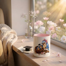 Süße rosa Abschieds-Vogeltasse