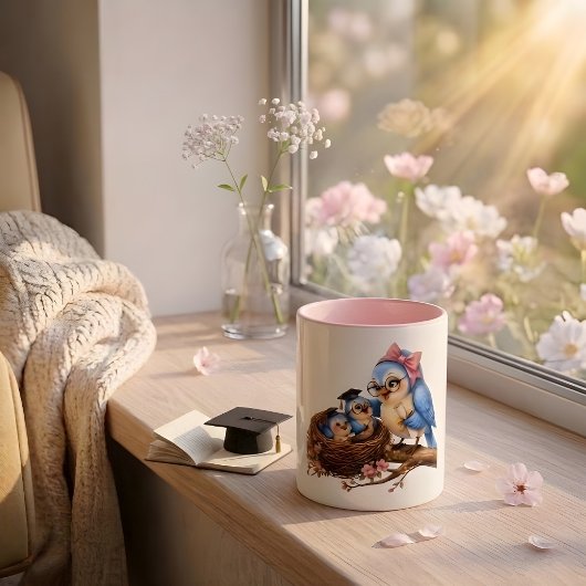 Süße rosa Abschieds-Vogeltasse Tasse