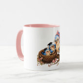 Süße rosa Abschieds-Vogeltasse Tasse (Vorderseite Links)