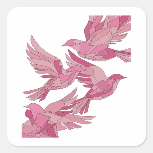Süße rosa abstrakte Sticker-Design Quadratischer Aufkleber (Vorderseite)
