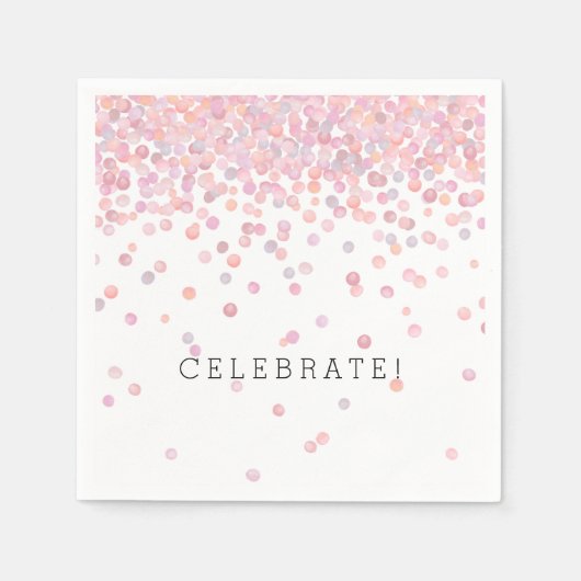 Süße rosa Aquarellconfetti-Punkte Serviette (Vorderseite)